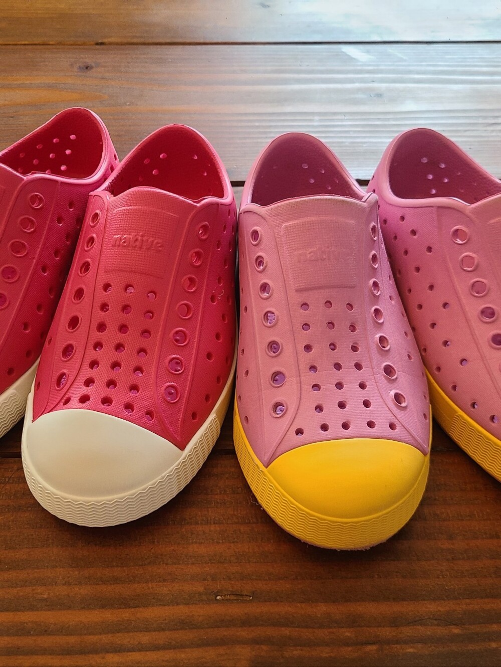 LIKE NEW Native Kids Purple & Yellow, and Pink & White Slip-On Shoes - C11